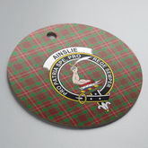 Clan Ainslie 2 Tartan Crest Round Ceramic Ornament KV15 Ainslie 2 Tartan Tartan Christmas